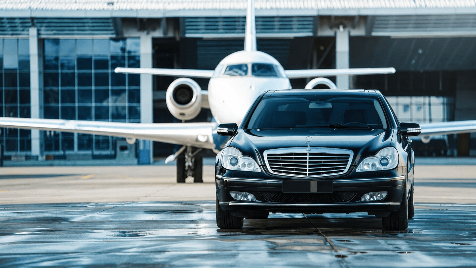Professionele Brussels Airport taxitransfer met luxe Mercedes-voertuig en chauffeur