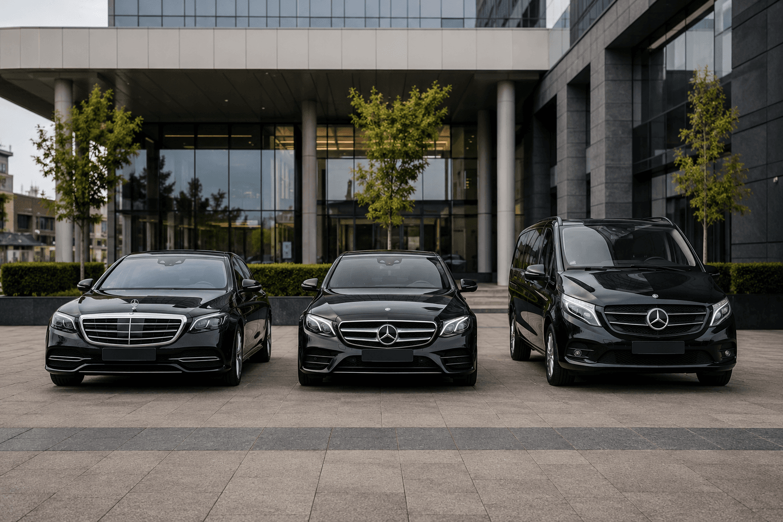 Chauffeur professionnel et berline exécutive Mercedes-Benz pour le transport d'entreprise à Bruxelles