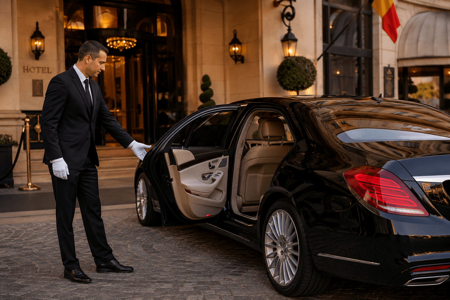 Professionele chauffeur en premium voertuig voor uurhuurservice in Brussel